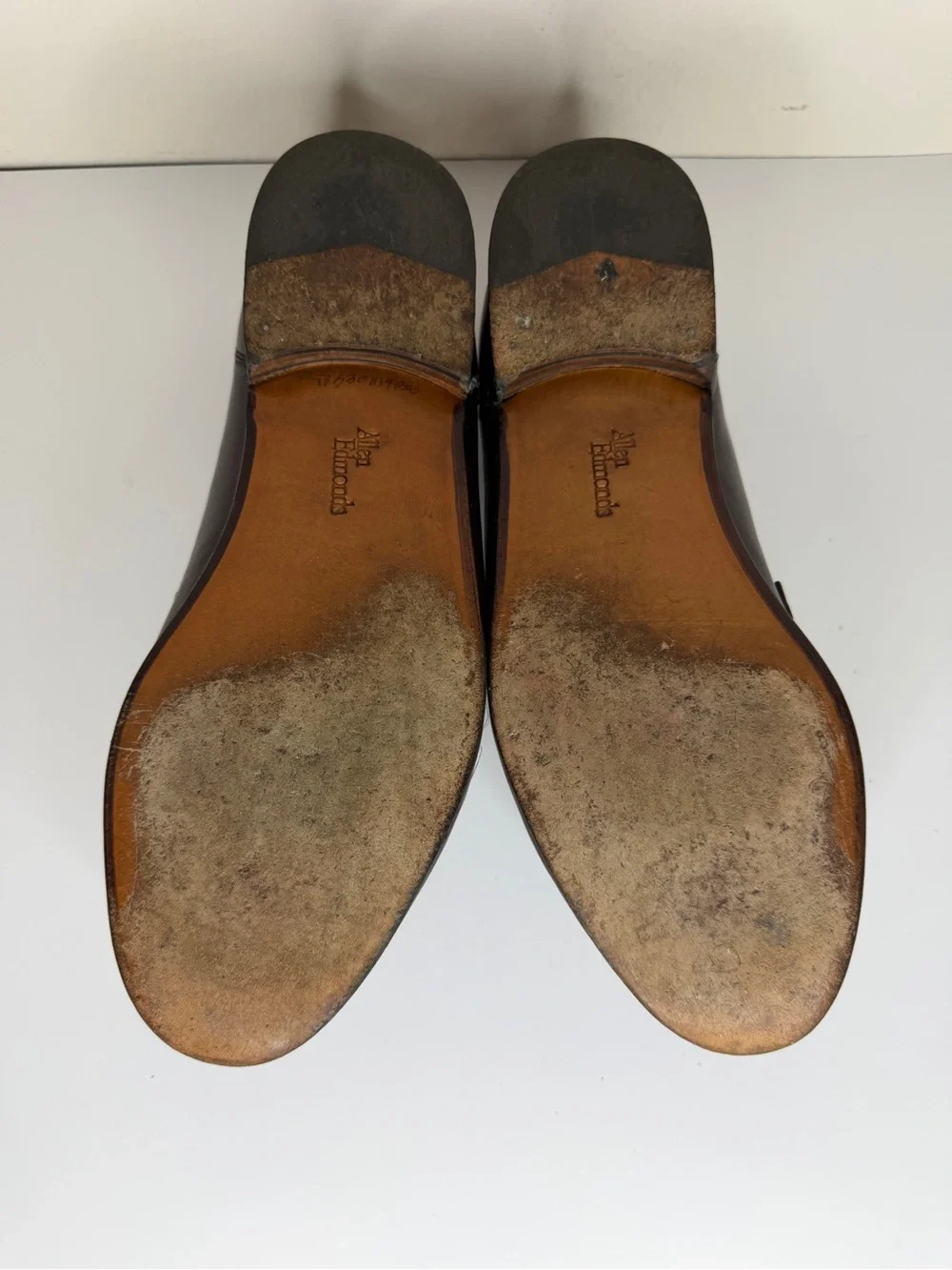 Allen Edmonds Bergamo Moc Toe Brown Leather Slip On Loafers Men’s 9D 49070 Italy